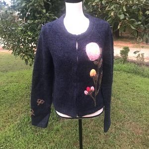 Anthropologie Moth Felted wood cardigan